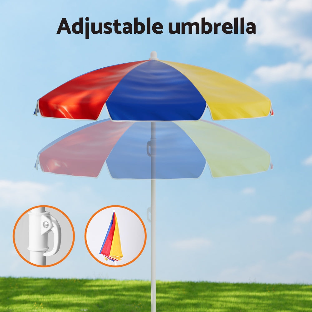 Marlook Kids Outdoor Table and Chairs Set Picnic Bench Umbrella Children Indoor