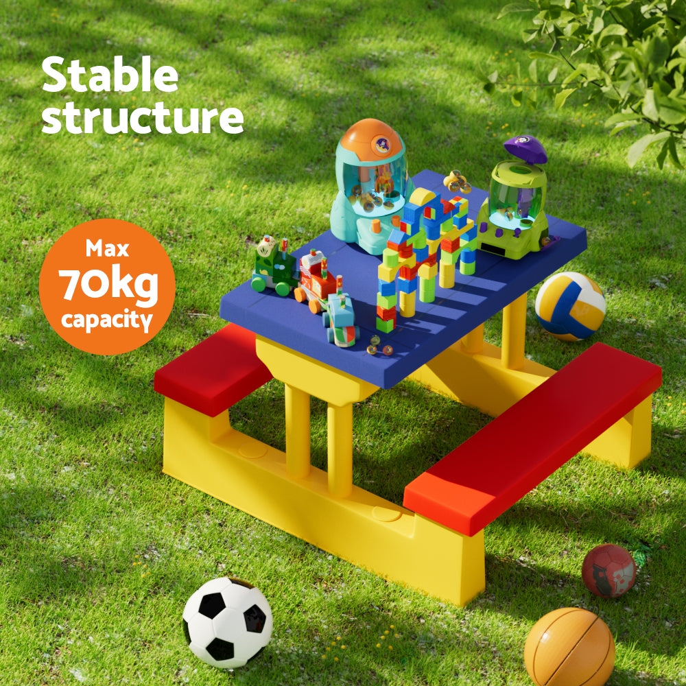 Marlook Kids Outdoor Table and Chairs Set Picnic Bench Umbrella Children Indoor