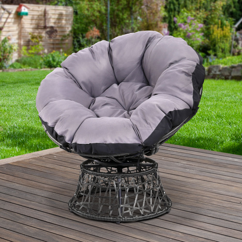 Marlook Outdoor Chairs Outdoor Furniture Papasan Chair Wicker Patio Garden Black