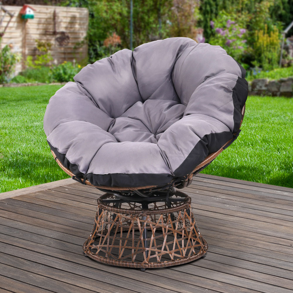 Marlook Outdoor Chairs Outdoor Furniture Papasan Chair Wicker Patio Garden Brown