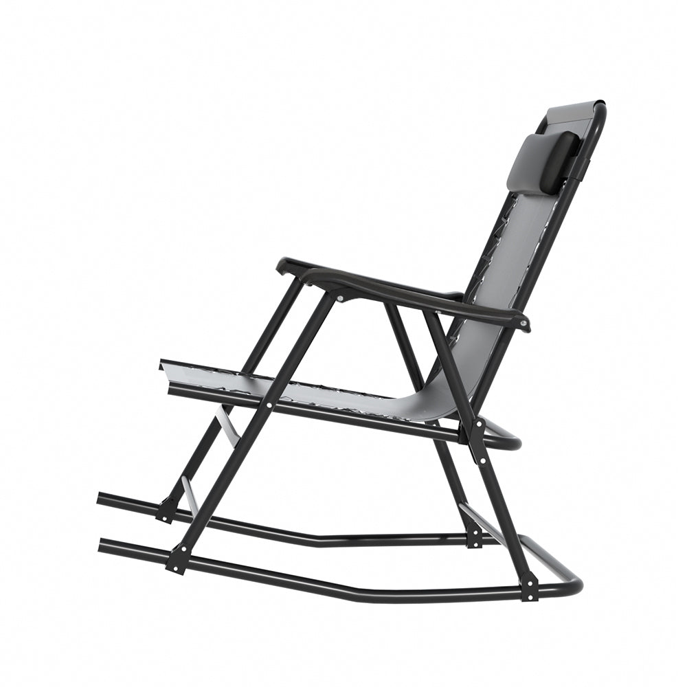 Marlook Outdoor Rocking Chair Folding Reclining Recliner Patio Furniture Garden