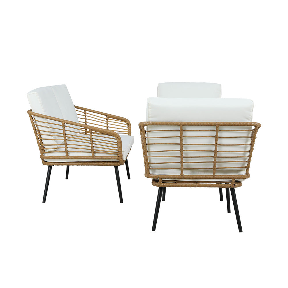 Marlook 4-Piece Outdoor Sofa Set Rattan Lounge Setting Table Chairs