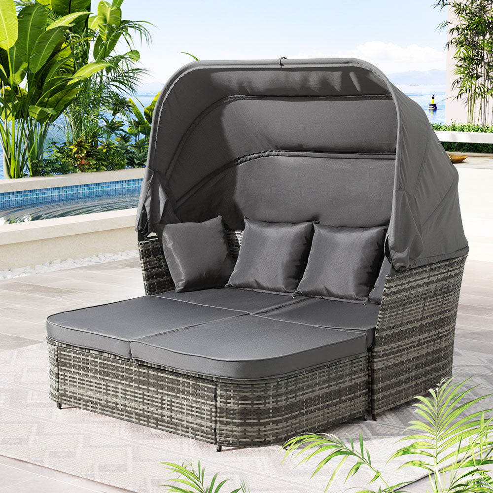 Marlook Outdoor Sun Lounge Setting Patio Furniture Wicker Sofa Garden Day Bed