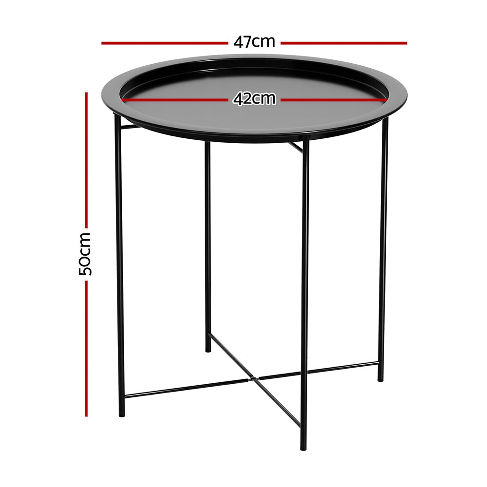 Marlook Coffee Side Table Steel Outdoor Furniture Indoor Desk Patio Garden