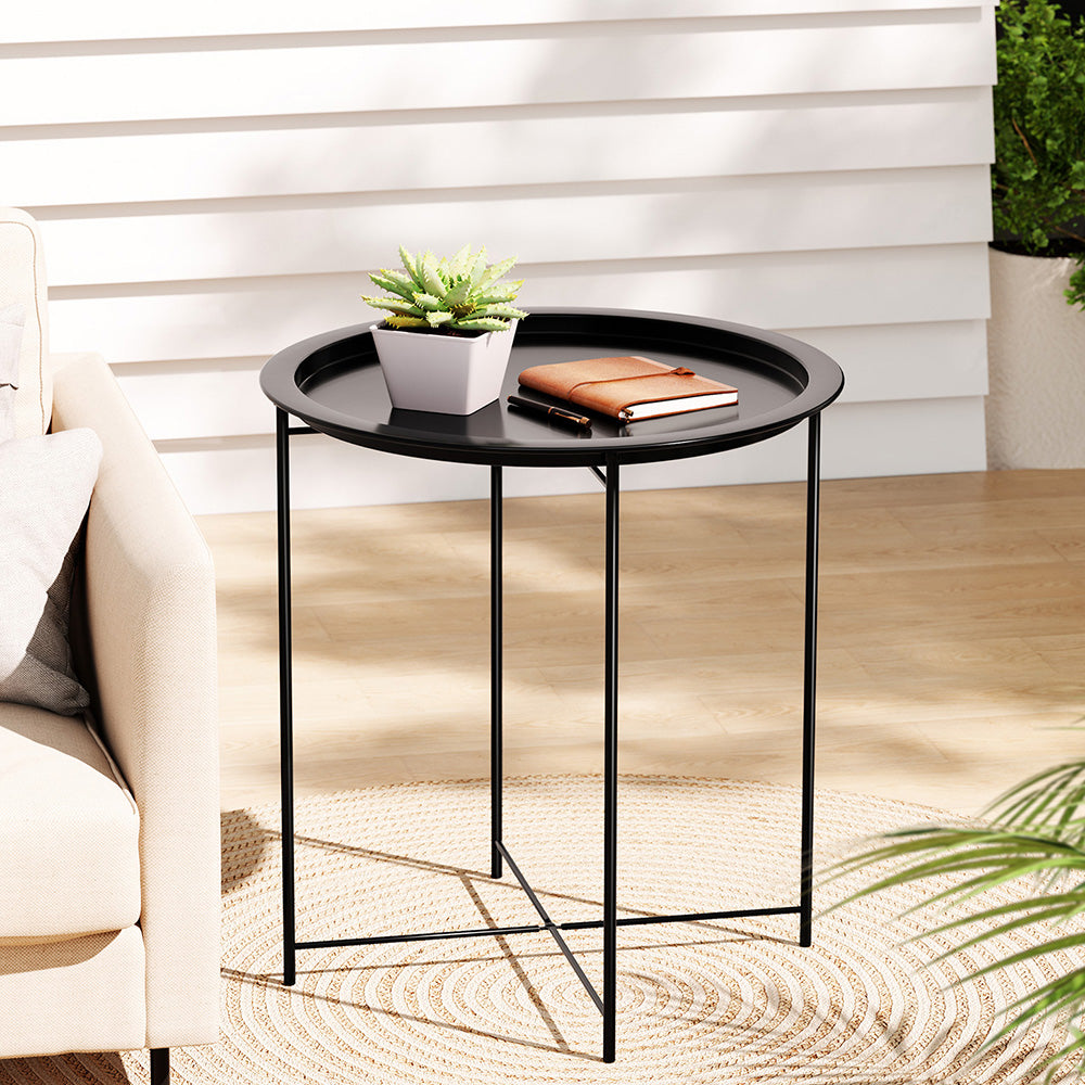 Marlook Coffee Side Table Steel Outdoor Furniture Indoor Desk Patio Garden