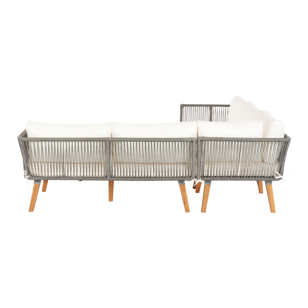 Marlook 5-Seater Outdoor Sofa Set Wooden Lounge Setting Aluminum