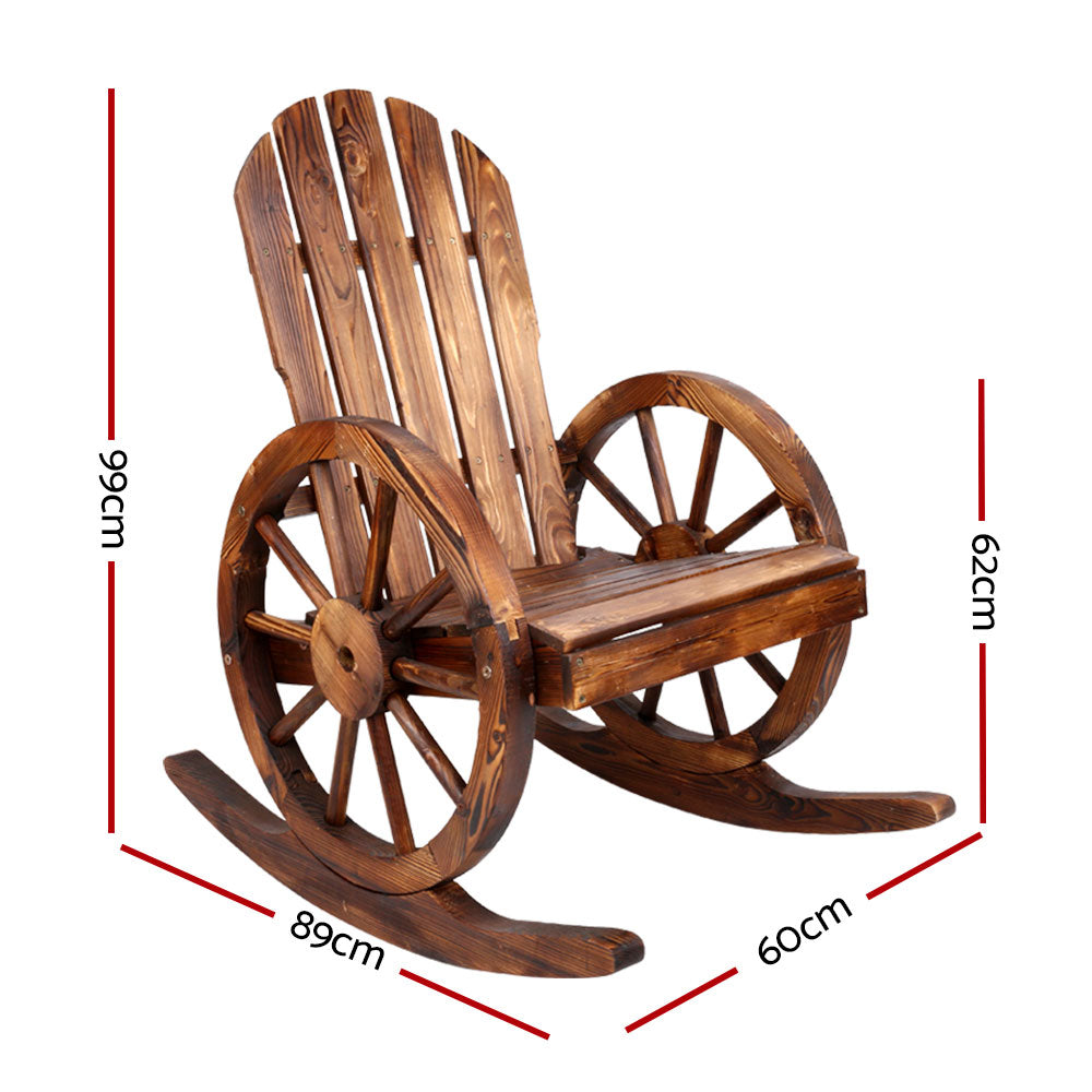 Marlook Wagon Wheels Rocking Chair - Brown