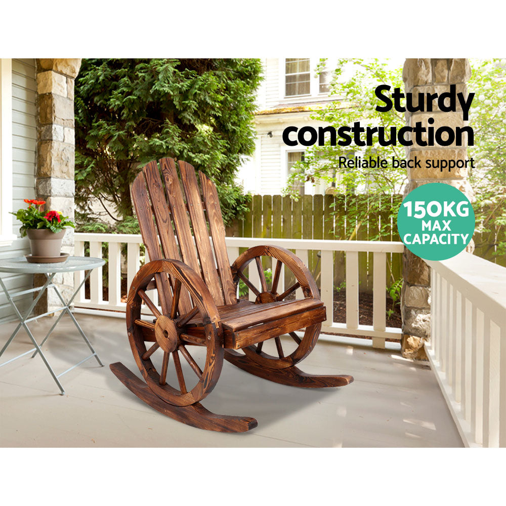Marlook Wagon Wheels Rocking Chair - Brown
