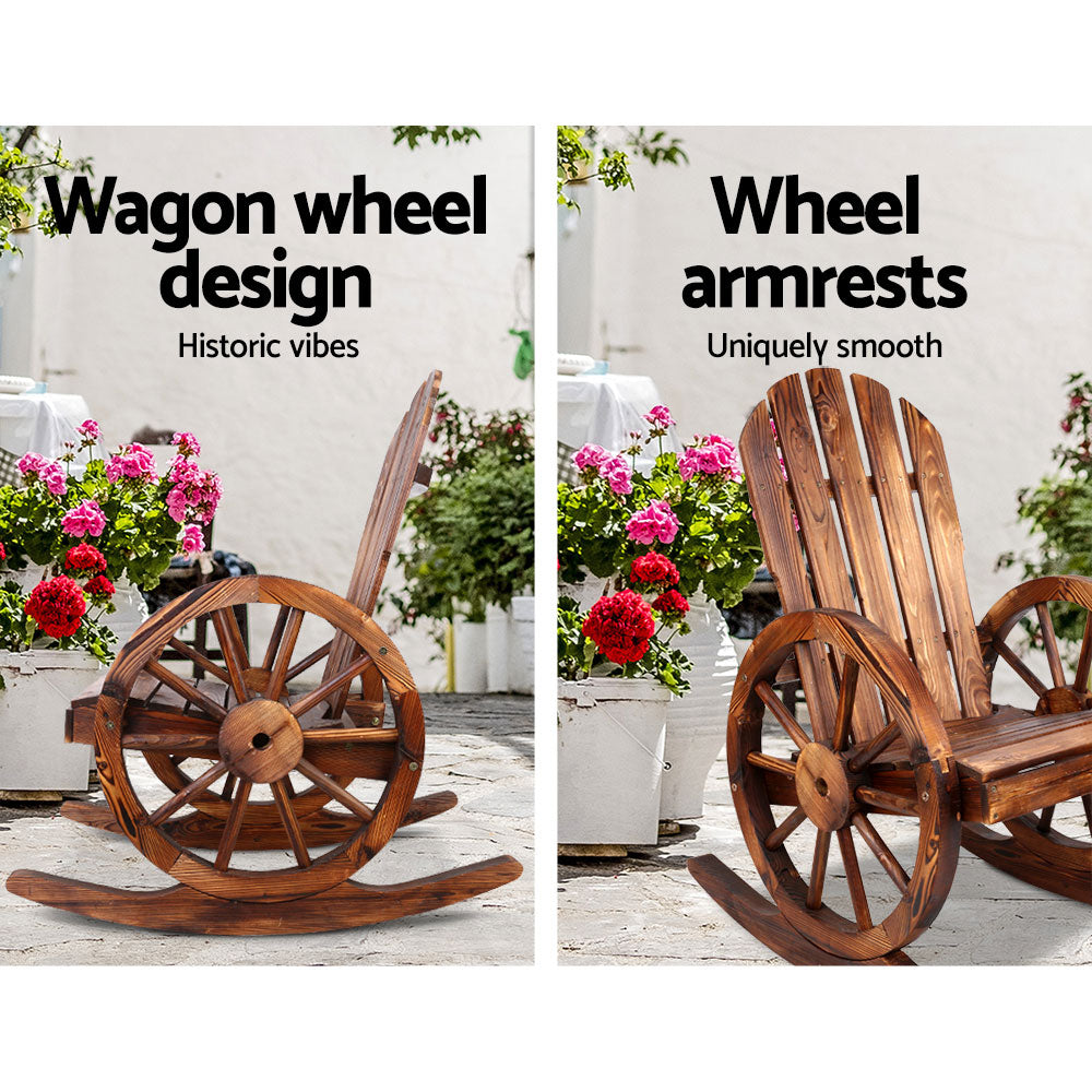 Marlook Wagon Wheels Rocking Chair - Brown
