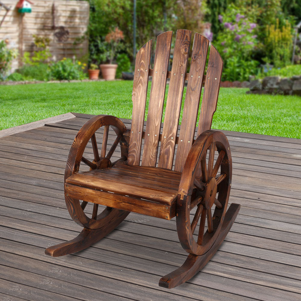 Marlook Wagon Wheels Rocking Chair - Brown