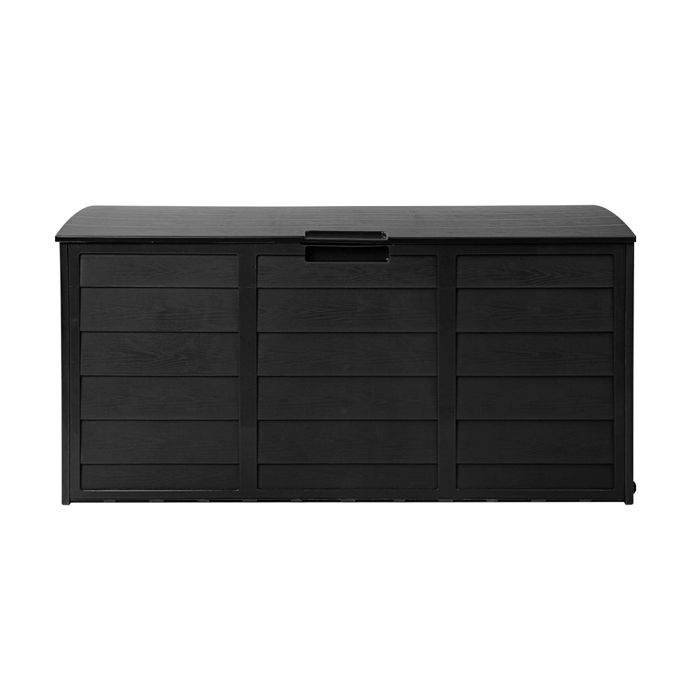 Marlook Outdoor Storage Box 290L Lockable Organiser Garden Deck Shed All Black