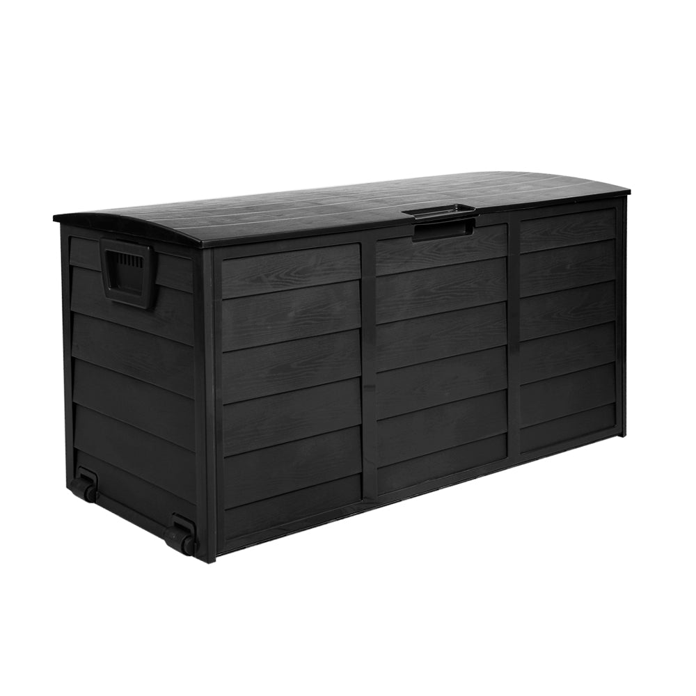 Marlook Outdoor Storage Box 290L Lockable Organiser Garden Deck Shed All Black