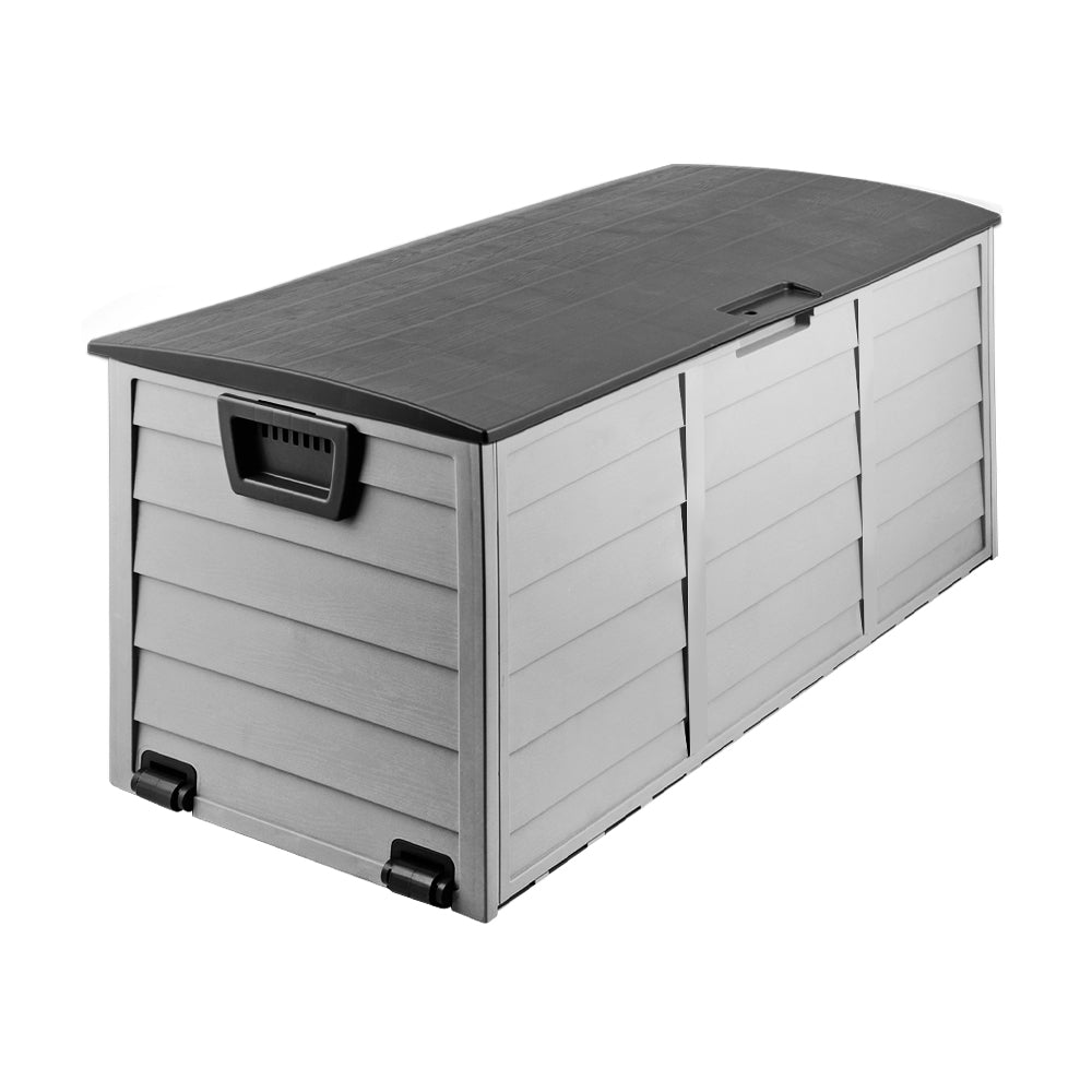 Marlook Outdoor Storage Box 290L Lockable Organiser Garden Deck Shed Tool Black