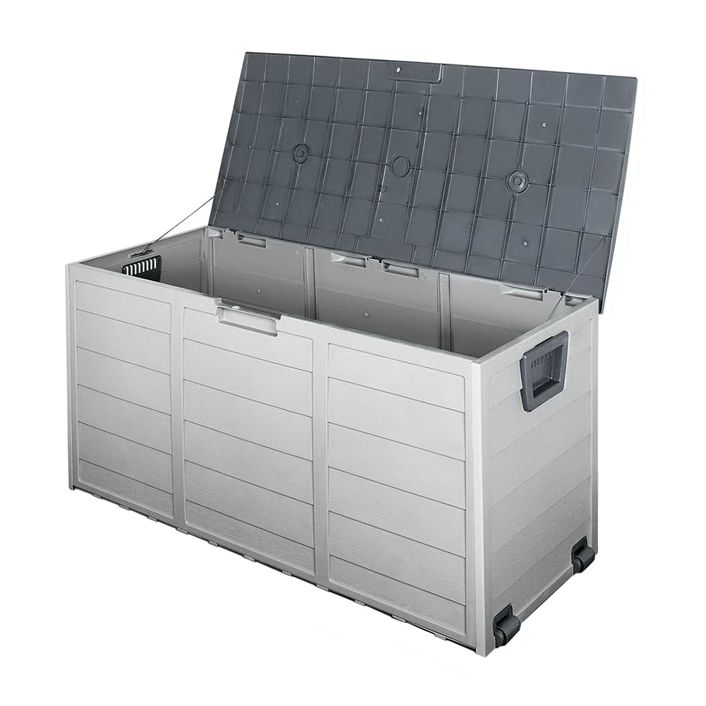 Marlook Outdoor Storage Box 290L Lockable Organiser Garden Deck Shed Tool Grey