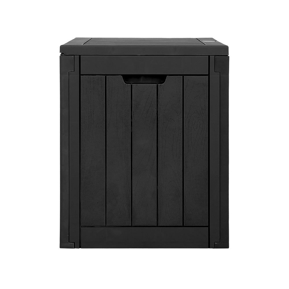 Marlook Outdoor Storage Box 118L Container Lockable Indoor Garden Toy Tool Shed Black