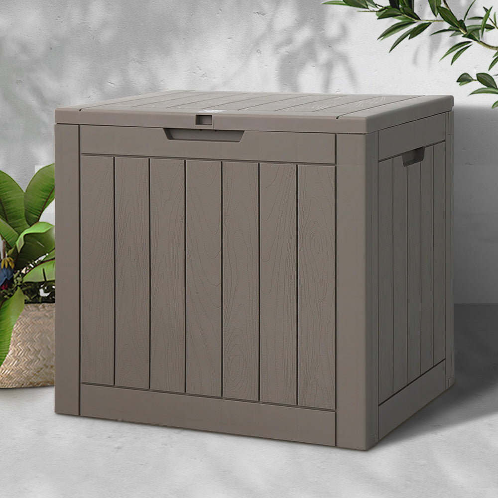 Marlook Outdoor Storage Box 118L Container Lockable Indoor Garden Toy Tool Shed Grey