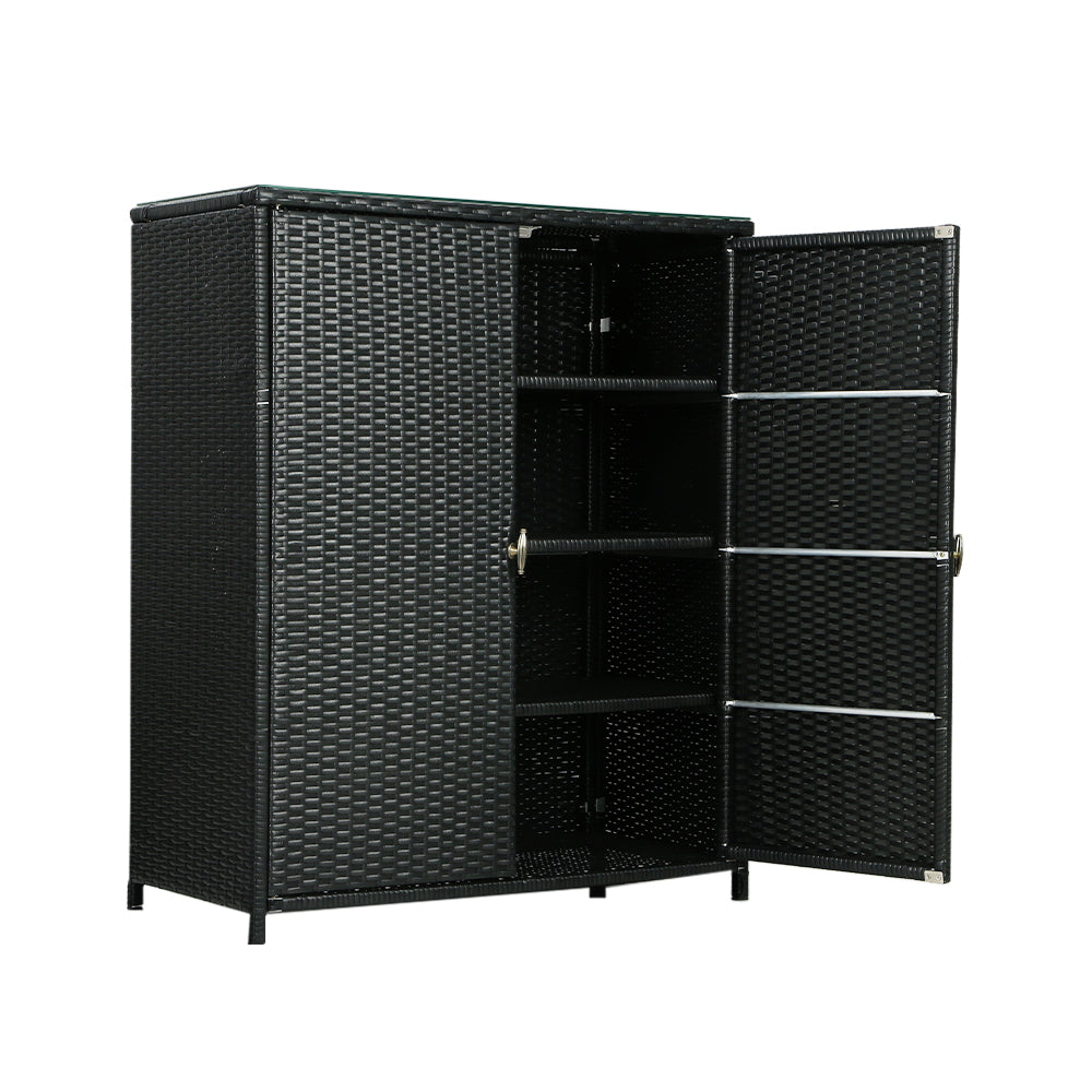 Marlook Outdoor Storage Cabinet Box Garage Wicker Shelf Chest Garden Shed Tools