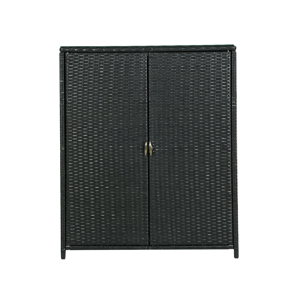 Marlook Outdoor Storage Cabinet Box Garage Wicker Shelf Chest Garden Shed Tools