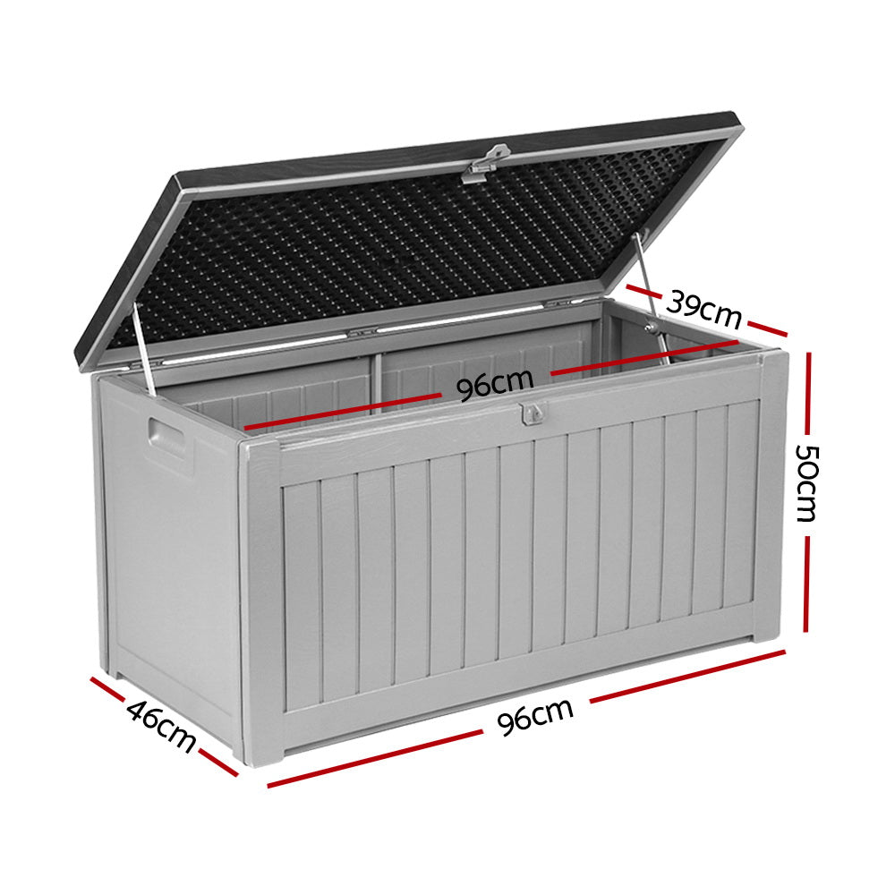 Marlook Outdoor Storage Box 190L Container Lockable Garden Bench Tool Shed Black