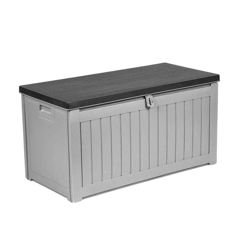 Marlook Outdoor Storage Box 190L Container Lockable Garden Bench Tool Shed Black