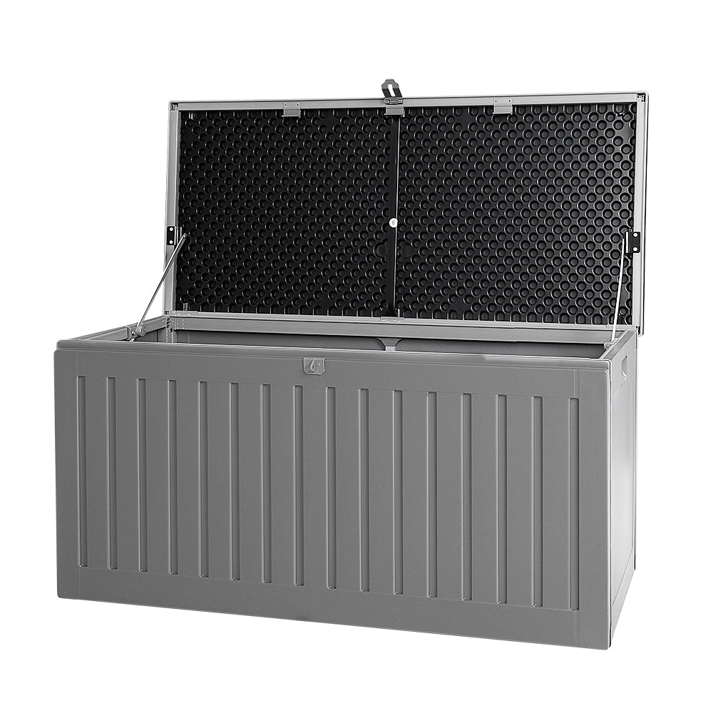 Marlook Outdoor Storage Box 270L Container Lockable Garden Bench Tool Shed Grey