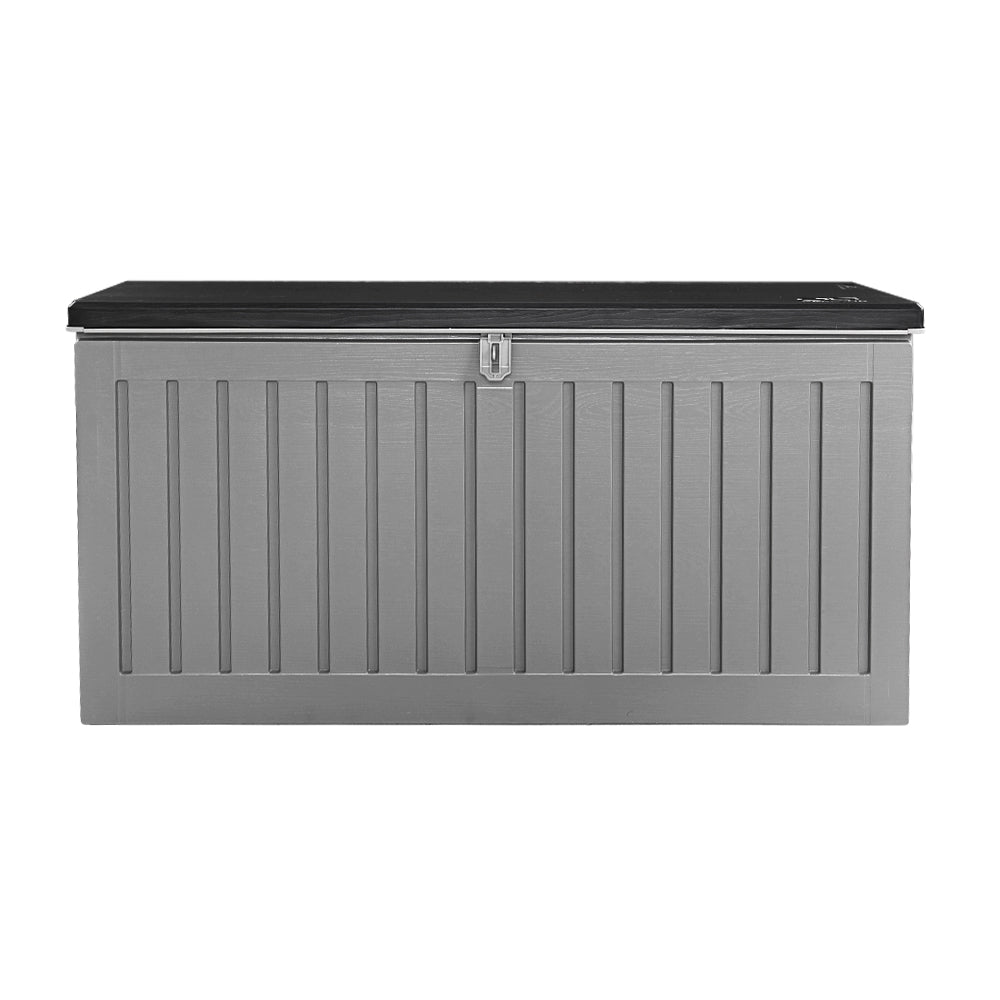Marlook Outdoor Storage Box 270L Container Lockable Garden Bench Tool Shed Grey