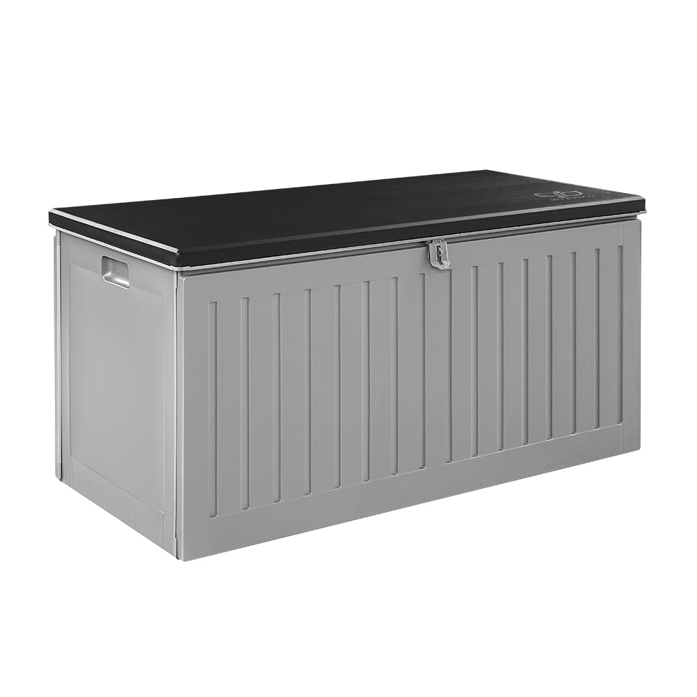 Marlook Outdoor Storage Box 270L Container Lockable Garden Bench Tool Shed Grey