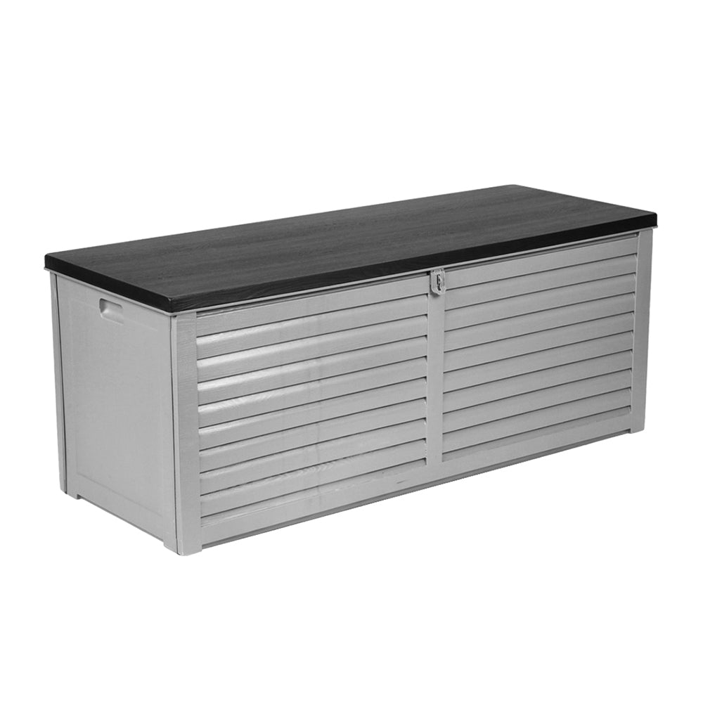Marlook Outdoor Storage Box 390L Container Lockable Garden Bench Tools Toy Shed Black
