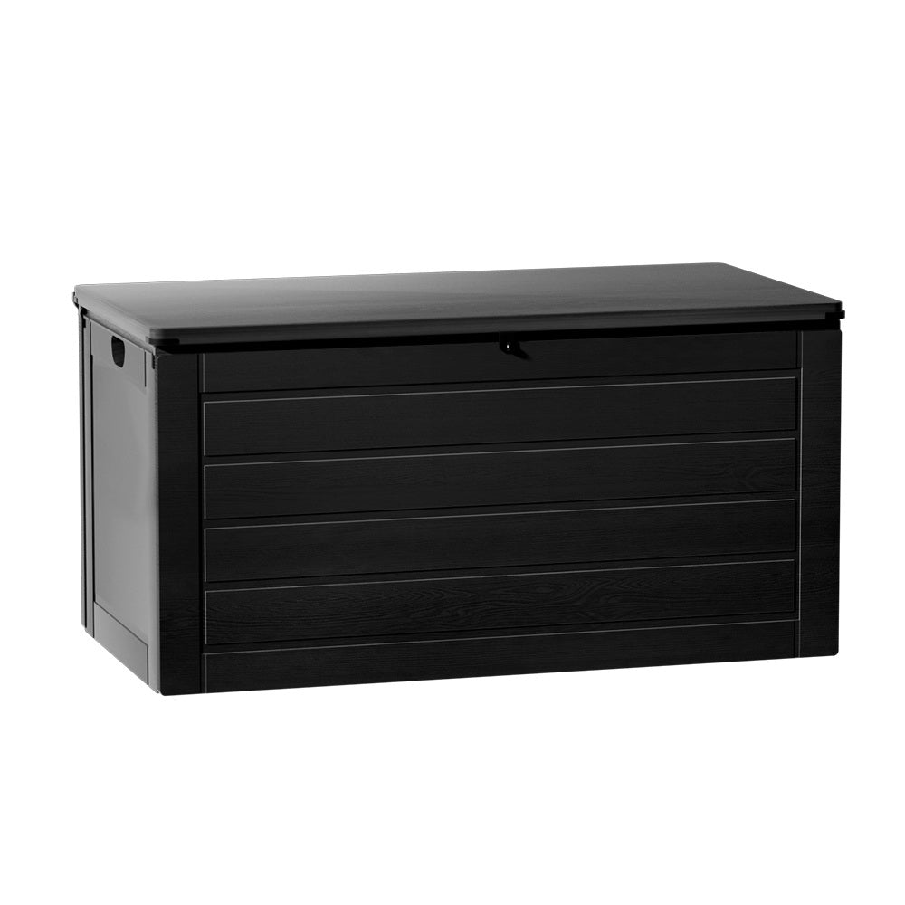 Marlook Outdoor Storage Box 680L Container Lockable Garden Bench Shed Tool All Black