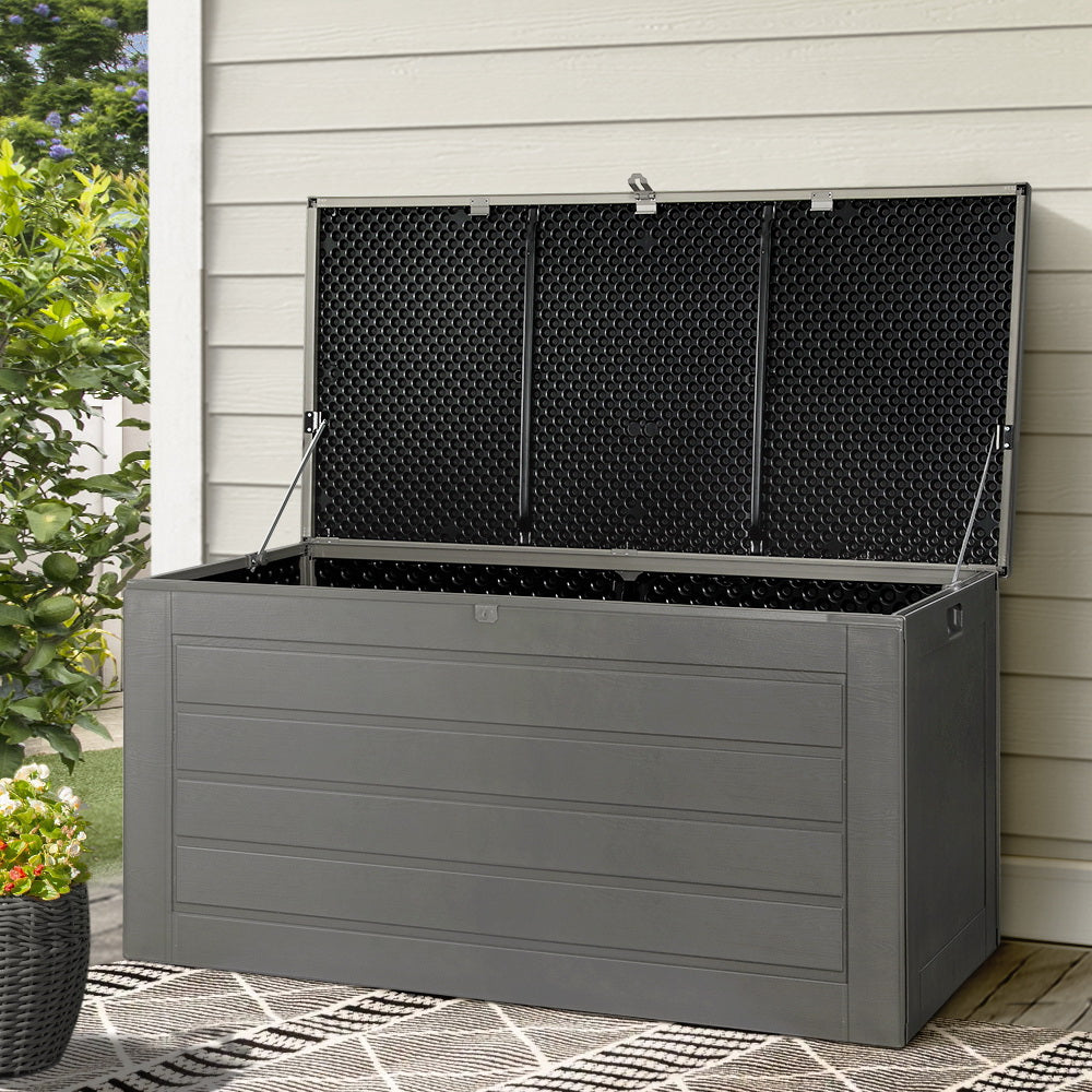 Marlook Outdoor Storage Box 680L Container Lockable Garden Bench Tool Shed Black