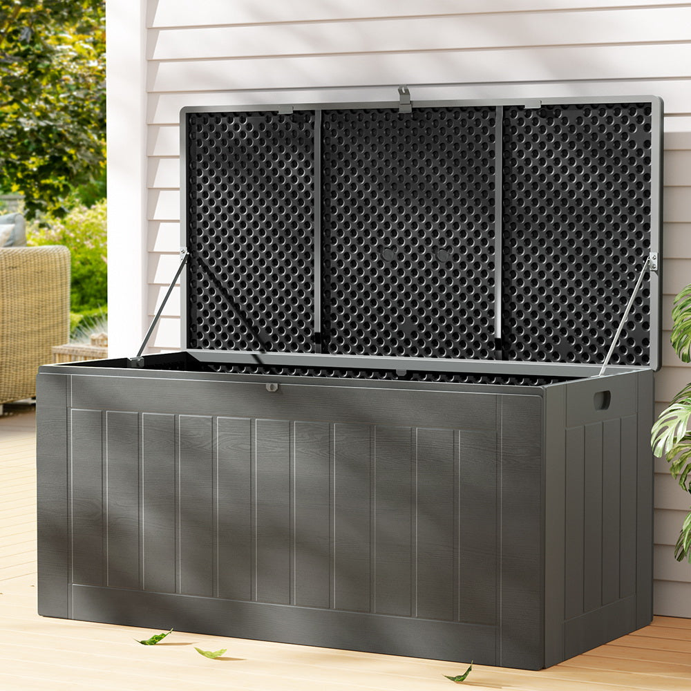 Marlook Outdoor Storage Box 830L Container Lockable Garden Bench Tool Shed Black