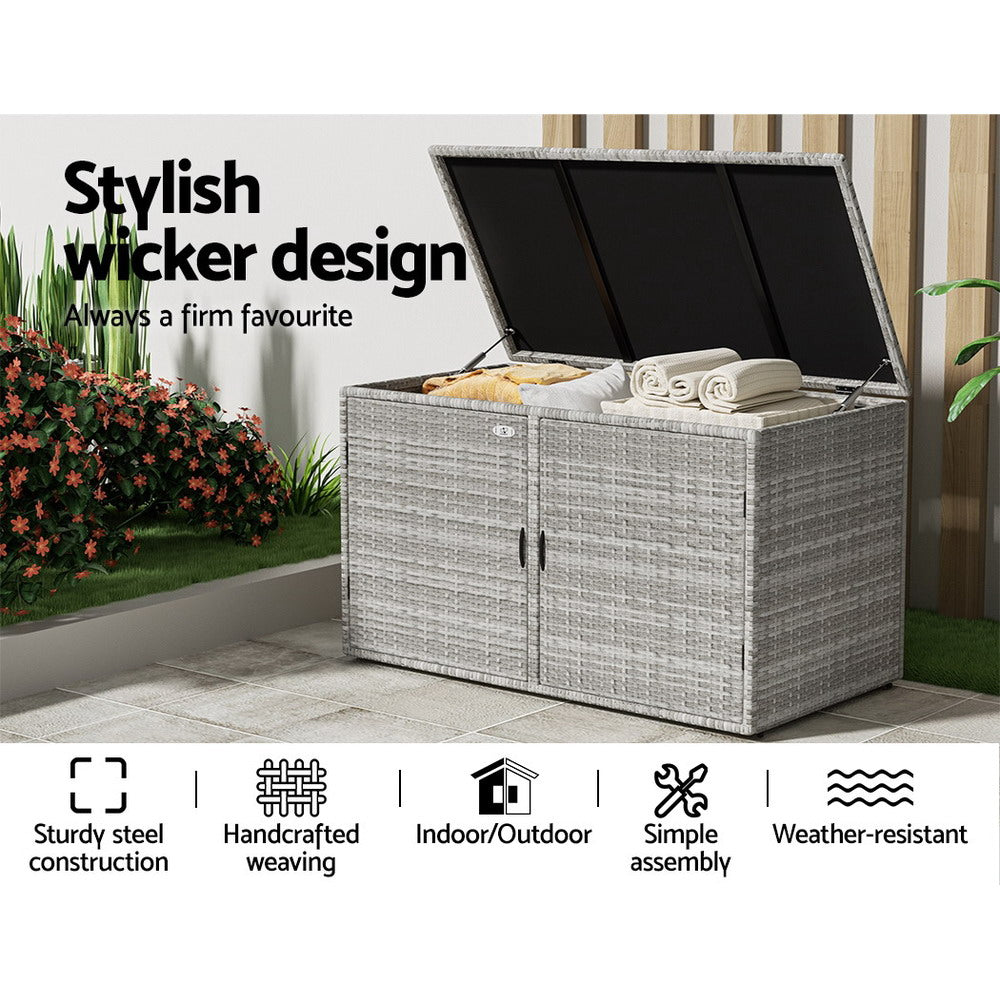 Marlook Outdoor Storage Cabinet Box Deck Wicker Shelf Chest Garden Shed Tools