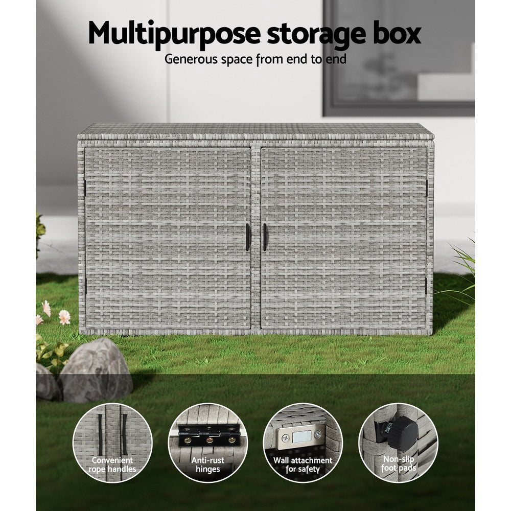 Marlook Outdoor Storage Cabinet Box Deck Wicker Shelf Chest Garden Shed Tools
