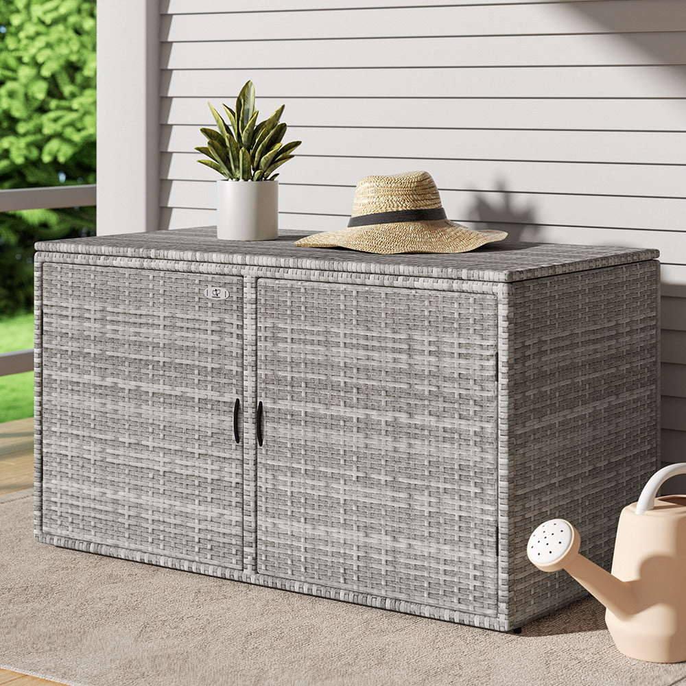 Marlook Outdoor Storage Cabinet Box Deck Wicker Shelf Chest Garden Shed Tools