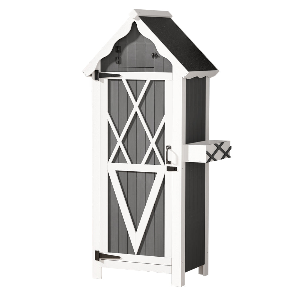 Marlook Outdoor Storage Cabinet Shed Box Wooden Shelf Chest Garden Furniture