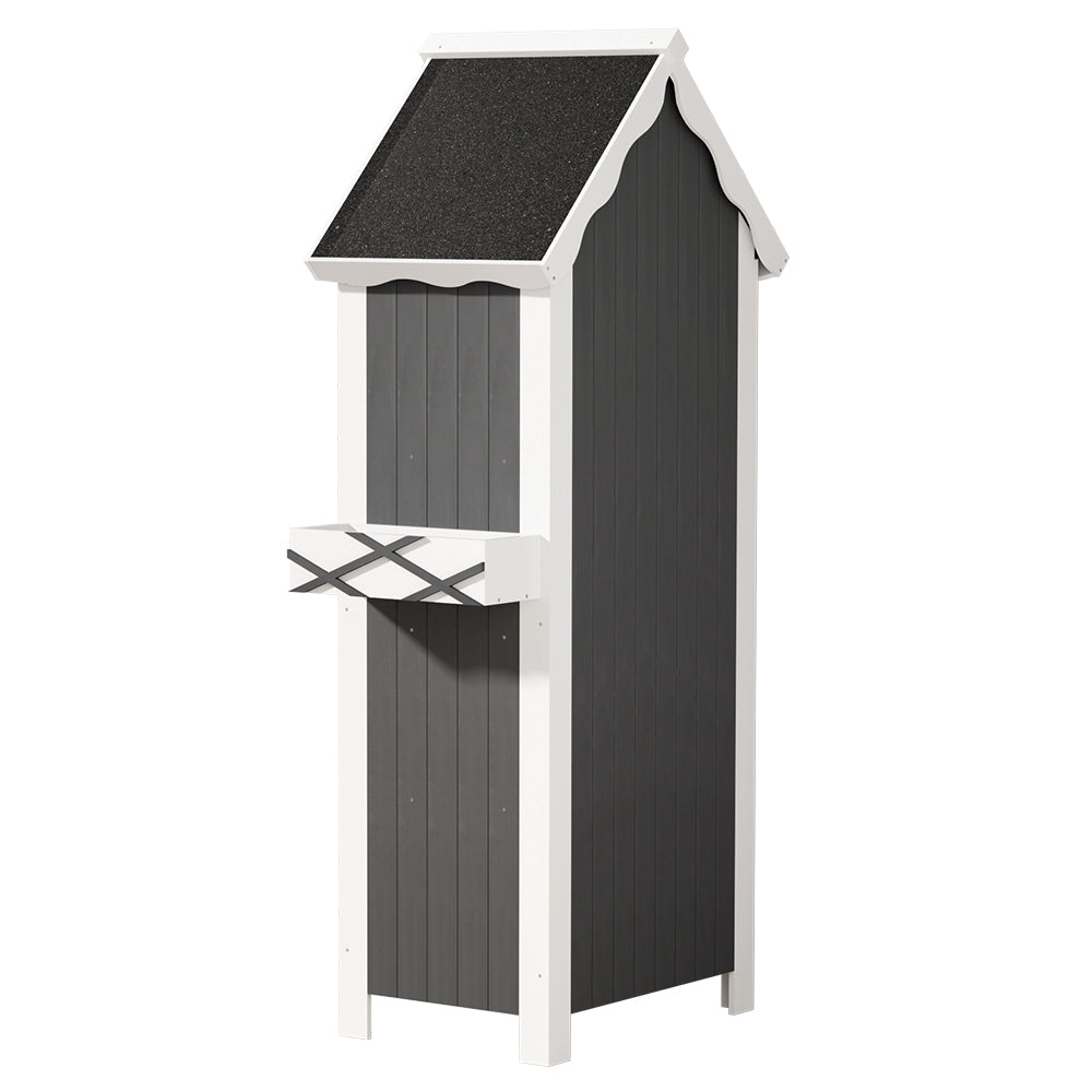 Marlook Outdoor Storage Cabinet Shed Box Wooden Shelf Chest Garden Furniture