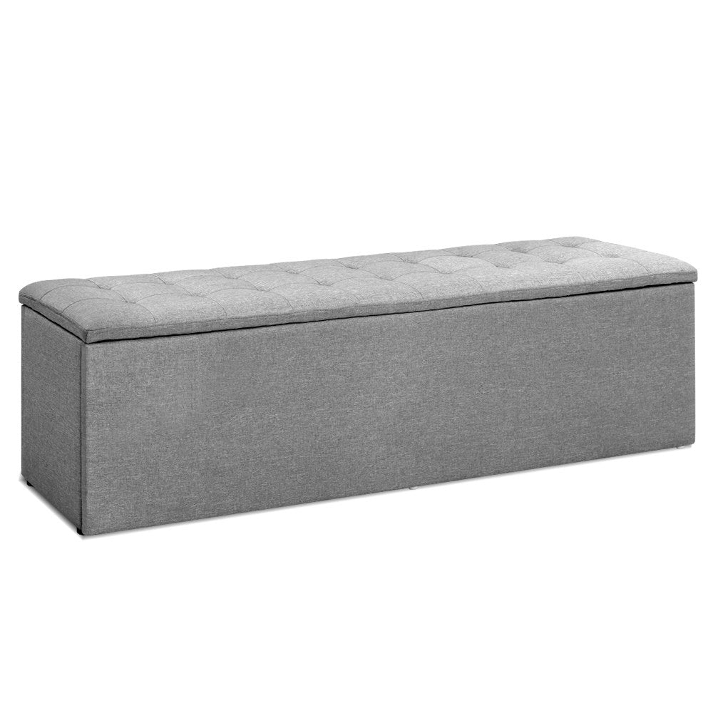 Marlook Storage Ottoman Blanket Box 140cm Linen Grey