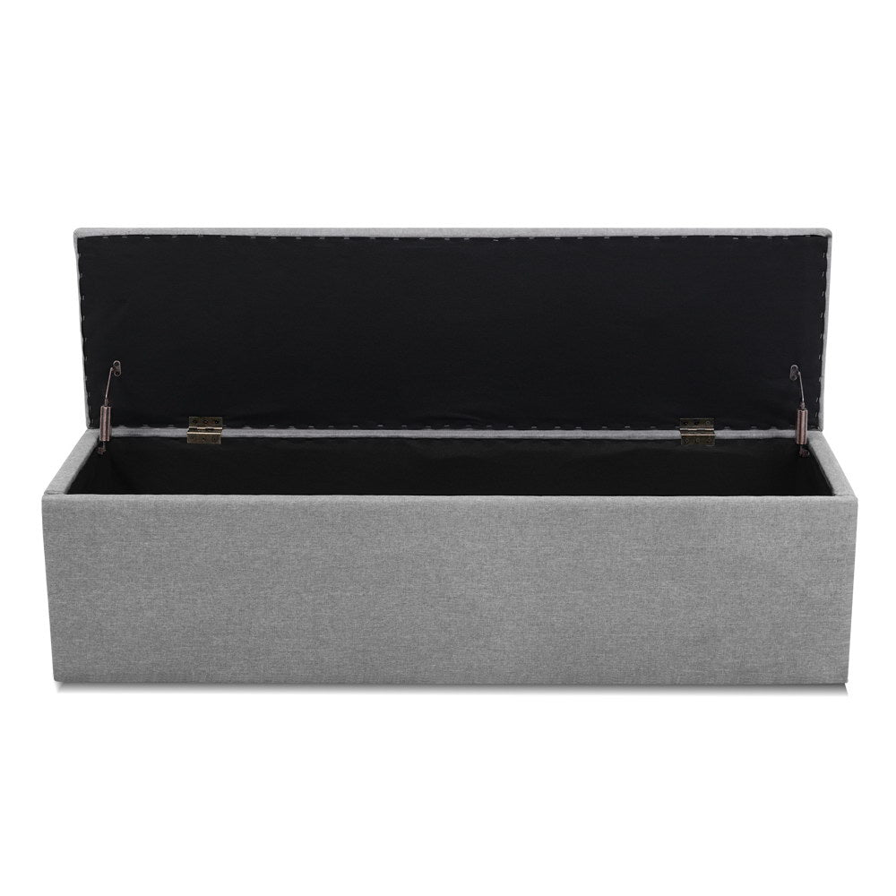 Marlook Storage Ottoman Blanket Box 140cm Linen Grey