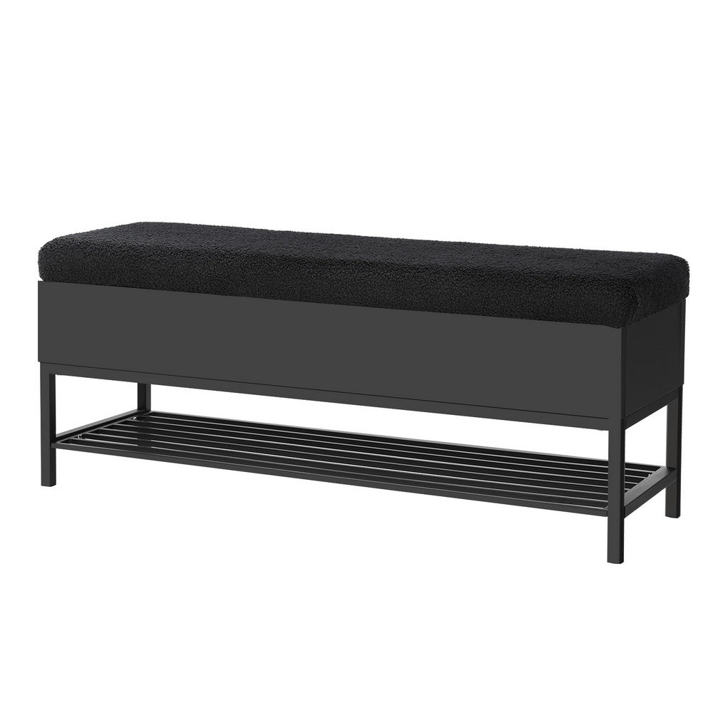 Marlook Storage Ottoman Blanket Box 110cm Boucle Shelf