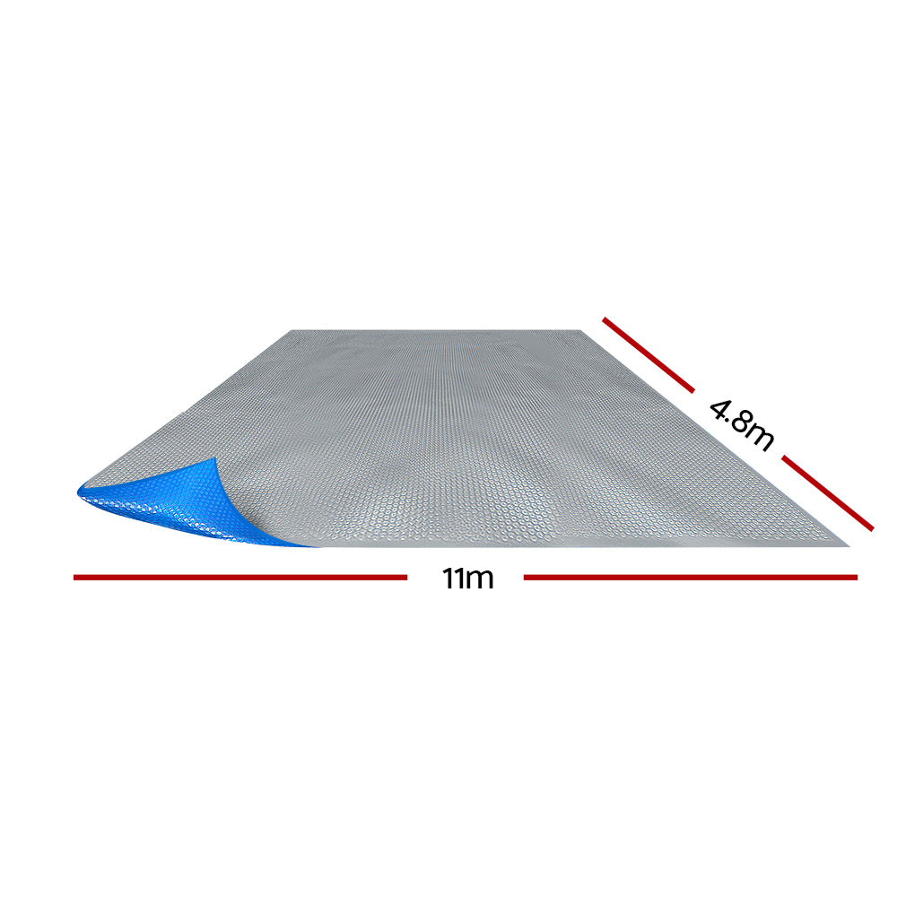Marlook Pool Cover 500 Micron 11x4.8m Swimming Pool Solar Blanket Blue Silver