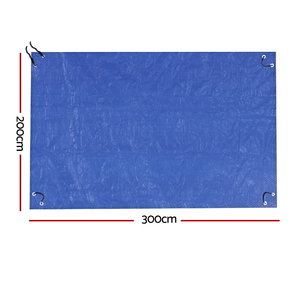 Marlook Pool Cover 3x2m Above-ground Swimming Pool Blanket Blue