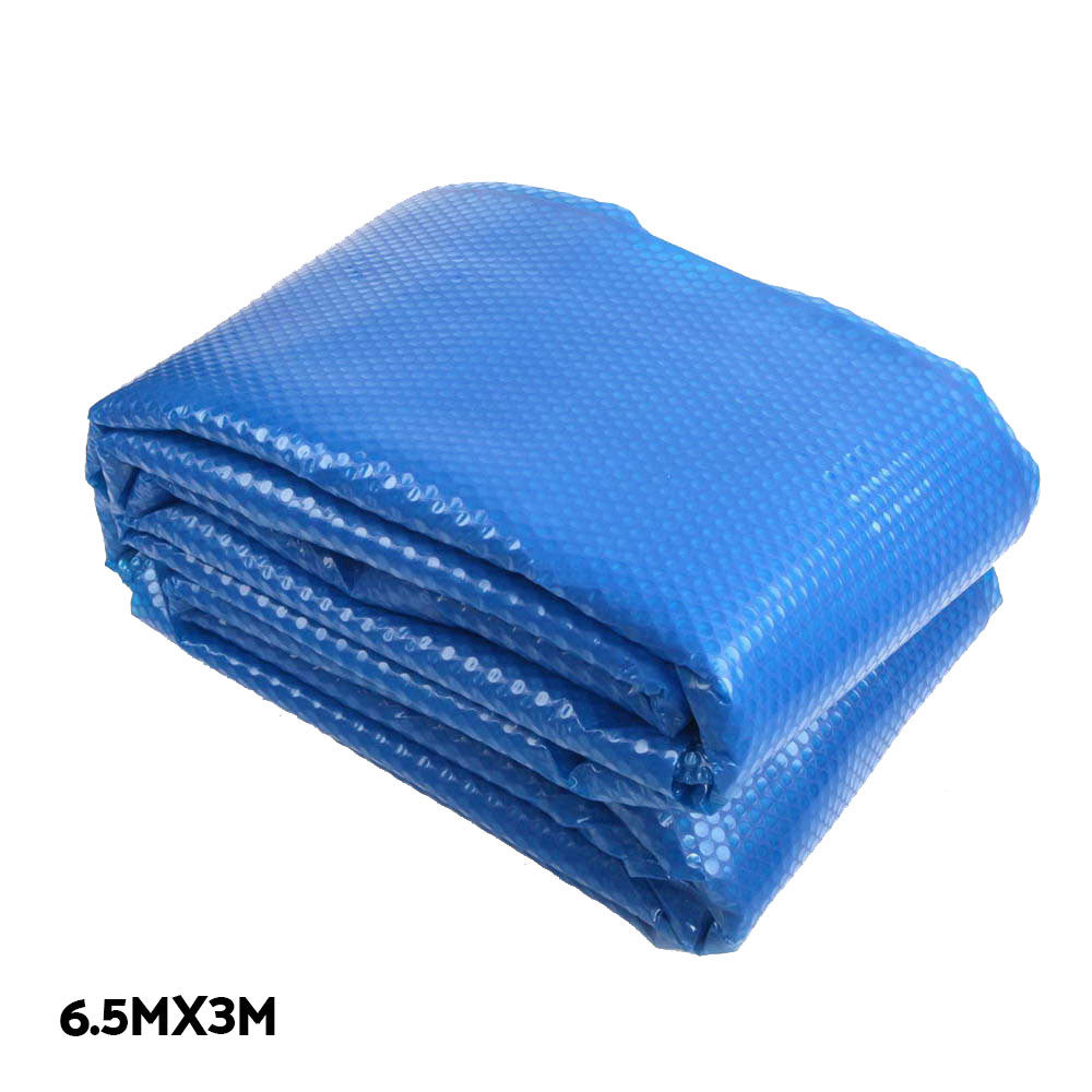 Marlook Pool Cover 6.5x3m 400 Micron Silver Swimming Pool Solar Blanket 4m Roller