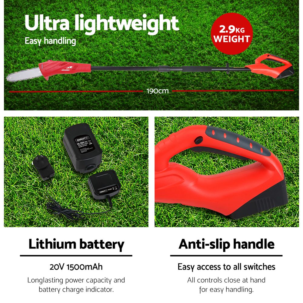 Marlook Chainsaw Trimmer Cordless Pole Chain Saw 8in 20V Battery 2.7m Reach