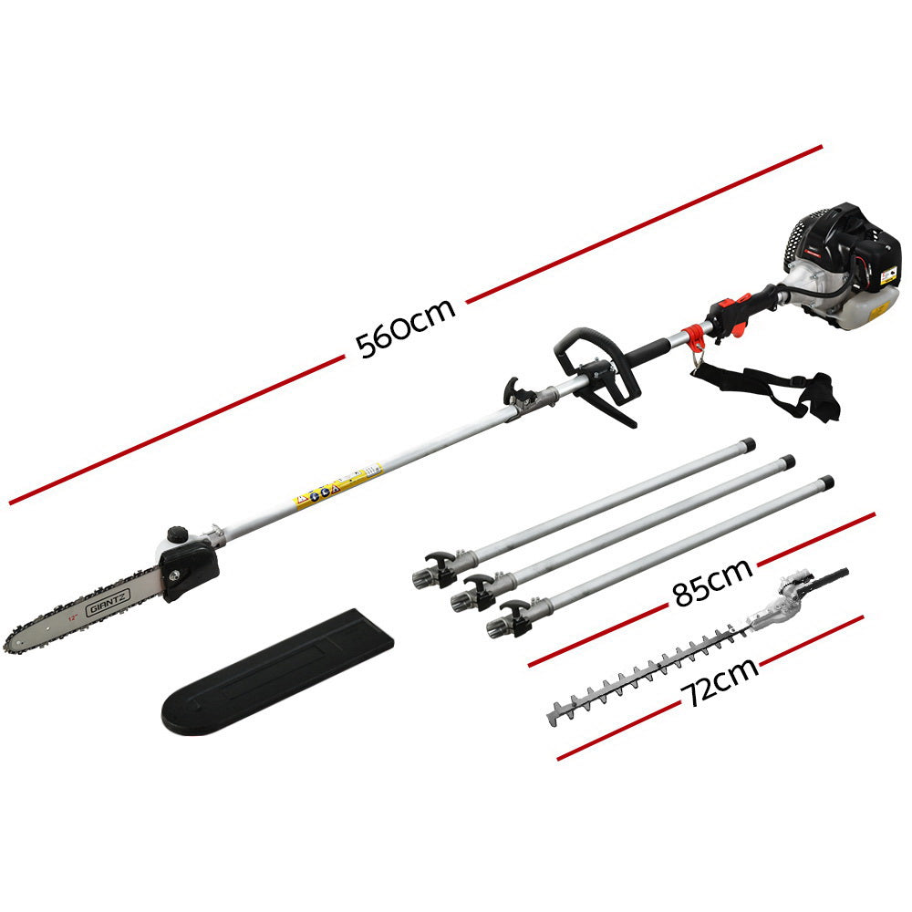 Marlook Petrol Pole Chainsaw Hedge Trimmer Pruner Chain Saw Brush Cutter Red