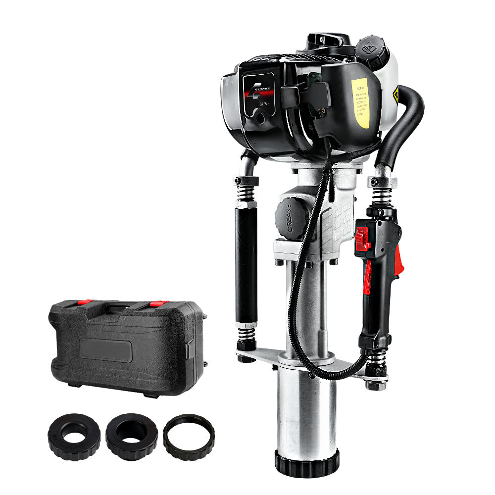 Marlook Petrol Post Driver 4-Stroke Rammer Pile Star Picket Fence Hole Black