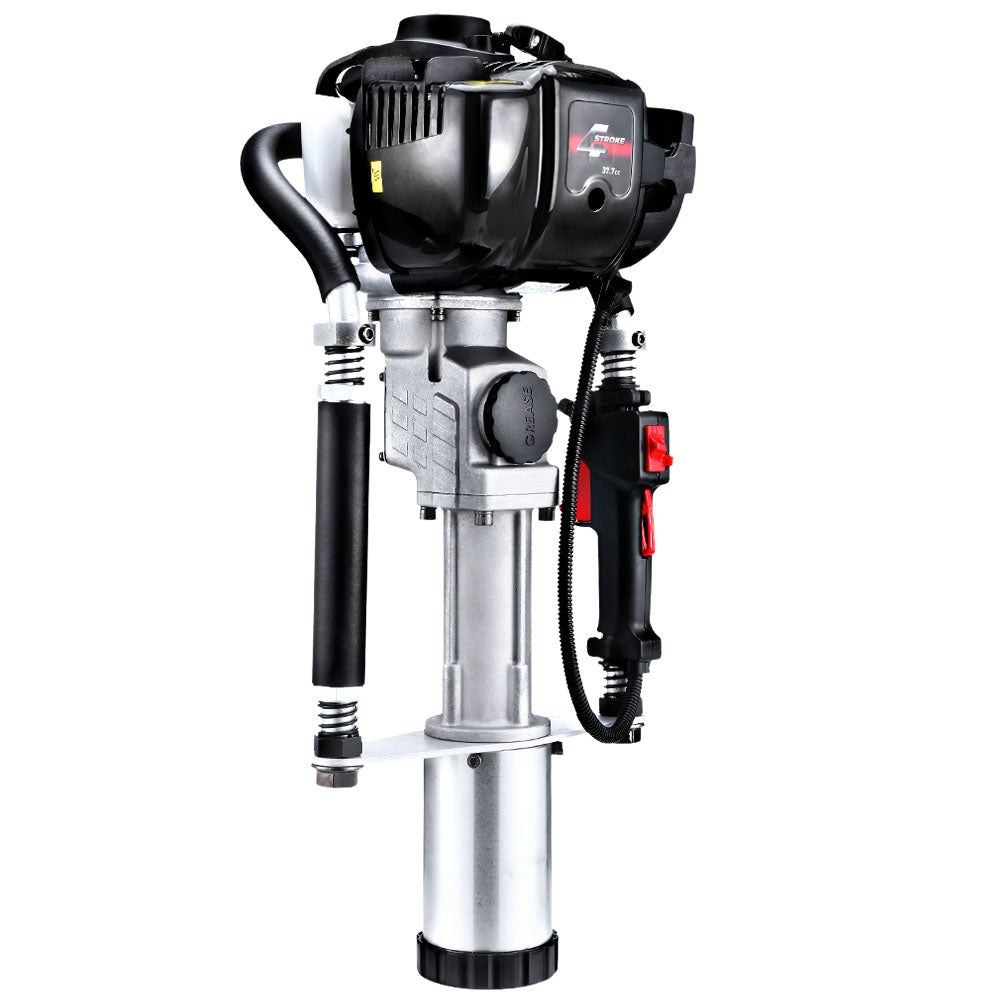 Marlook Petrol Post Driver 4-Stroke Rammer Pile Star Picket Fence Hole Black