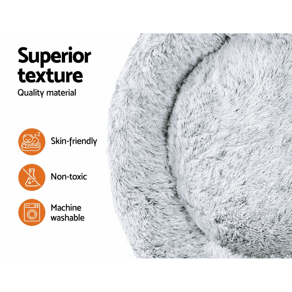 Marlook Pet Bed Dog Cat 110cm Calming Extra Large Soft Plush Light Charcoal