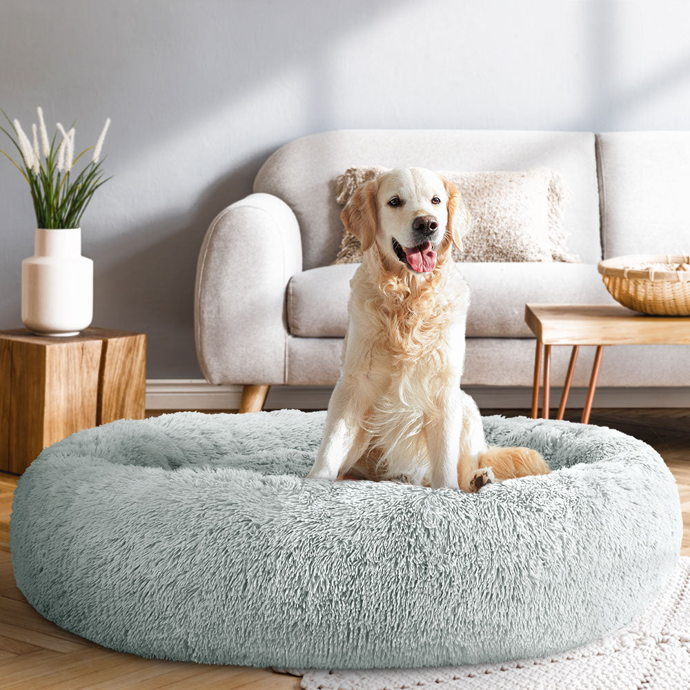 Marlook Pet Bed Dog Cat 110cm Calming Extra Large Soft Plush Light Grey