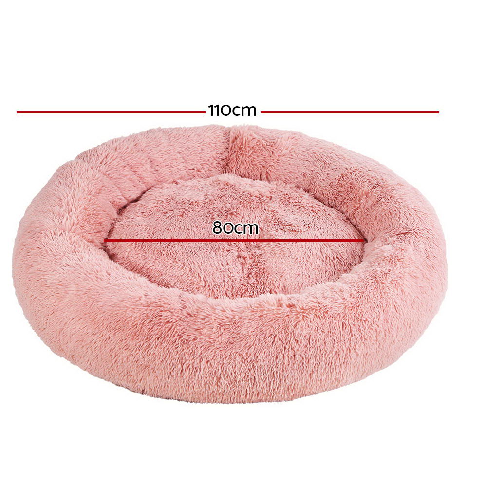Marlook Pet Bed Dog Cat 110cm Calming Extra Large Soft Plush Pink
