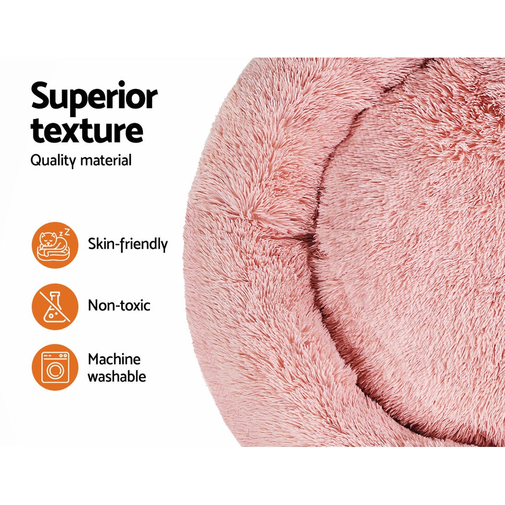 Marlook Pet Bed Dog Cat 110cm Calming Extra Large Soft Plush Pink